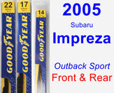 Front & Rear Wiper Blade Pack for 2005 Subaru Impreza - Premium