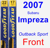 Front Wiper Blade Pack for 2007 Subaru Impreza - Premium