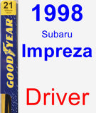 Driver Wiper Blade for 1998 Subaru Impreza - Premium