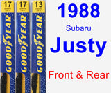 Front & Rear Wiper Blade Pack for 1988 Subaru Justy - Premium