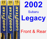 Front & Rear Wiper Blade Pack for 2002 Subaru Legacy - Premium