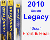 Front & Rear Wiper Blade Pack for 2010 Subaru Legacy - Premium