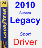 Driver Wiper Blade for 2010 Subaru Legacy - Premium