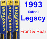 Front & Rear Wiper Blade Pack for 1993 Subaru Legacy - Premium