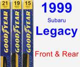 Front & Rear Wiper Blade Pack for 1999 Subaru Legacy - Premium