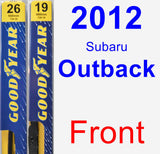 Front Wiper Blade Pack for 2012 Subaru Outback - Premium