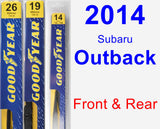 Front & Rear Wiper Blade Pack for 2014 Subaru Outback - Premium