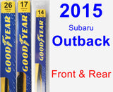 Front & Rear Wiper Blade Pack for 2015 Subaru Outback - Premium