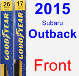 Front Wiper Blade Pack for 2015 Subaru Outback - Premium