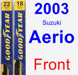 Front Wiper Blade Pack for 2003 Suzuki Aerio - Premium