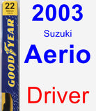 Driver Wiper Blade for 2003 Suzuki Aerio - Premium