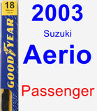 Passenger Wiper Blade for 2003 Suzuki Aerio - Premium