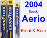 Front & Rear Wiper Blade Pack for 2004 Suzuki Aerio - Premium