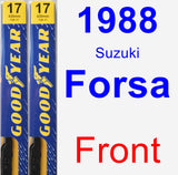 Front Wiper Blade Pack for 1988 Suzuki Forsa - Premium