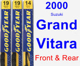 Front & Rear Wiper Blade Pack for 2000 Suzuki Grand Vitara - Premium