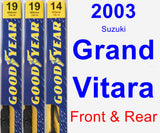 Front & Rear Wiper Blade Pack for 2003 Suzuki Grand Vitara - Premium