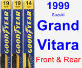 Front & Rear Wiper Blade Pack for 1999 Suzuki Grand Vitara - Premium