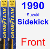 Front Wiper Blade Pack for 1990 Suzuki Sidekick - Premium