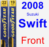 Front Wiper Blade Pack for 2008 Suzuki Swift - Premium