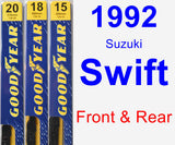 Front & Rear Wiper Blade Pack for 1992 Suzuki Swift - Premium