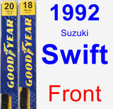 Front Wiper Blade Pack for 1992 Suzuki Swift - Premium