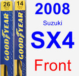 Front Wiper Blade Pack for 2008 Suzuki SX4 - Premium