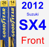 Front Wiper Blade Pack for 2012 Suzuki SX4 - Premium