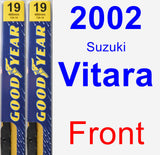 Front Wiper Blade Pack for 2002 Suzuki Vitara - Premium