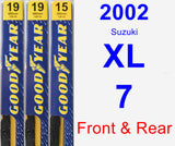 Front & Rear Wiper Blade Pack for 2002 Suzuki XL-7 - Premium