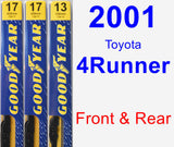 Front & Rear Wiper Blade Pack for 2001 Toyota 4Runner - Premium