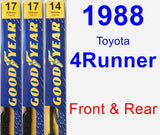 Front & Rear Wiper Blade Pack for 1988 Toyota 4Runner - Premium