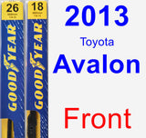 Front Wiper Blade Pack for 2013 Toyota Avalon - Premium