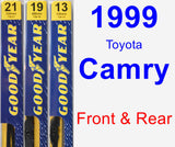 Front & Rear Wiper Blade Pack for 1999 Toyota Camry - Premium