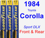 Front & Rear Wiper Blade Pack for 1984 Toyota Corolla - Premium