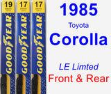 Front & Rear Wiper Blade Pack for 1985 Toyota Corolla - Premium