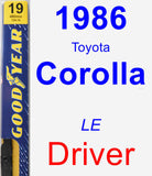 Driver Wiper Blade for 1986 Toyota Corolla - Premium