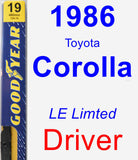 Driver Wiper Blade for 1986 Toyota Corolla - Premium