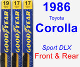 Front & Rear Wiper Blade Pack for 1986 Toyota Corolla - Premium