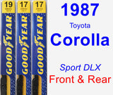 Front & Rear Wiper Blade Pack for 1987 Toyota Corolla - Premium