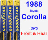 Front & Rear Wiper Blade Pack for 1988 Toyota Corolla - Premium