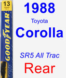 Rear Wiper Blade for 1988 Toyota Corolla - Premium