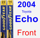 Front Wiper Blade Pack for 2004 Toyota Echo - Premium