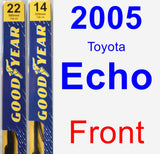 Front Wiper Blade Pack for 2005 Toyota Echo - Premium