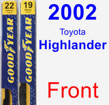 Front Wiper Blade Pack for 2002 Toyota Highlander - Premium