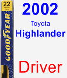 Driver Wiper Blade for 2002 Toyota Highlander - Premium