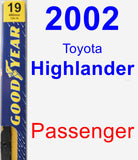 Passenger Wiper Blade for 2002 Toyota Highlander - Premium
