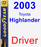 Driver Wiper Blade for 2003 Toyota Highlander - Premium