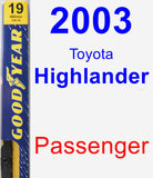 Passenger Wiper Blade for 2003 Toyota Highlander - Premium