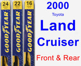 Front & Rear Wiper Blade Pack for 2000 Toyota Land Cruiser - Premium