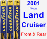 Front & Rear Wiper Blade Pack for 2001 Toyota Land Cruiser - Premium